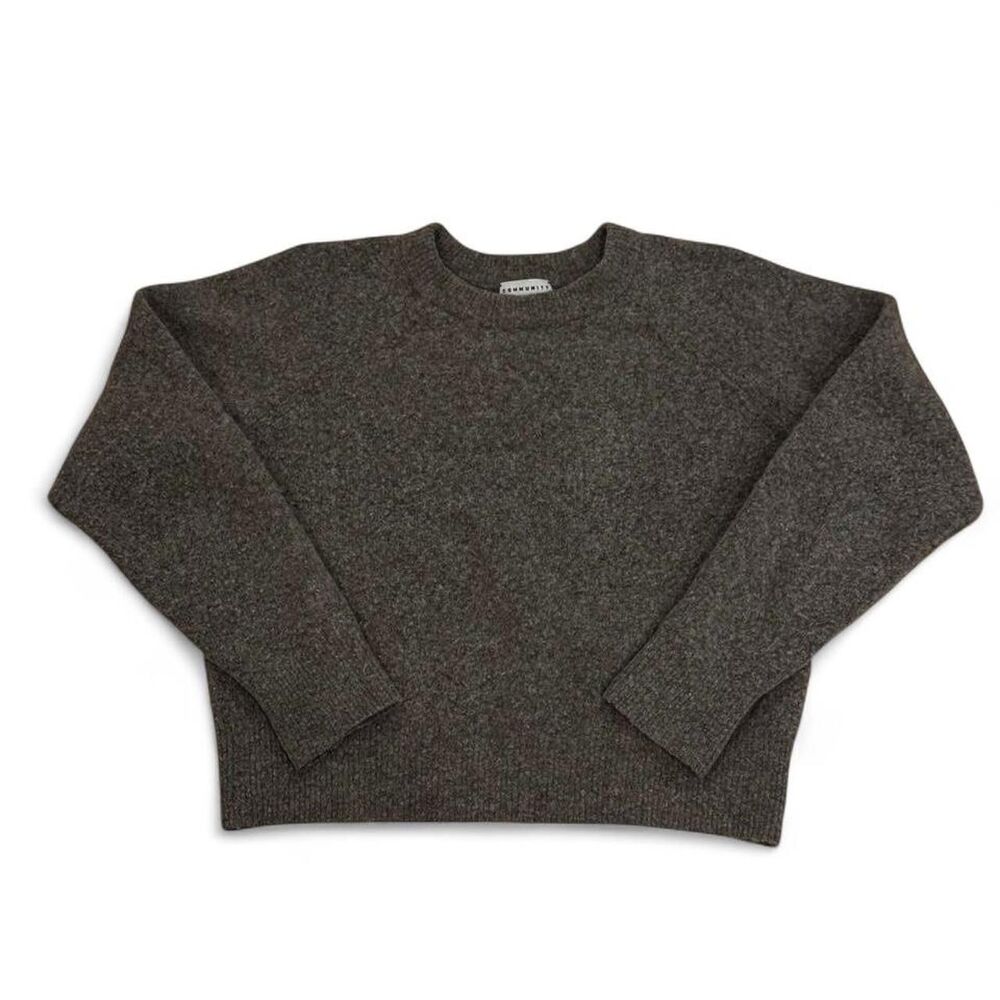 Community by Aritzia Brown Wool and Yak Blend Crewneck Sweater